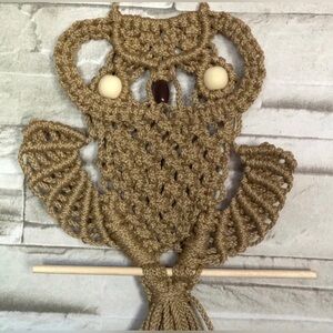 Small Handcrafted Brown Owl Macrame